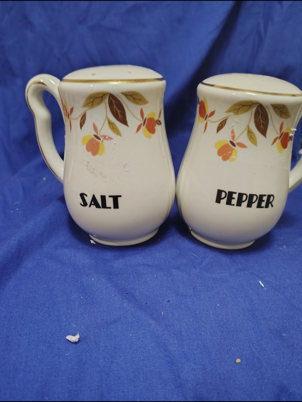 Classic Floral Salt and Pepper Shakers - White Ceramic
